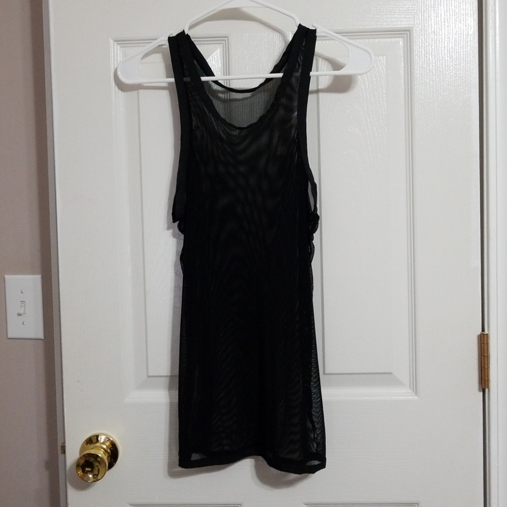Sheer Mesh Long Tank Top